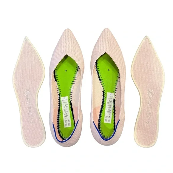 ROTHY’s The Point Ballet Flat Blush Light Pink Women’s Size 8 | Tortoise Shell - Picture 3 of 9